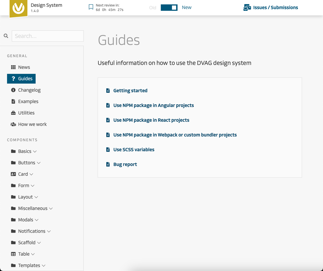 Guides zum Design-System im Überblick